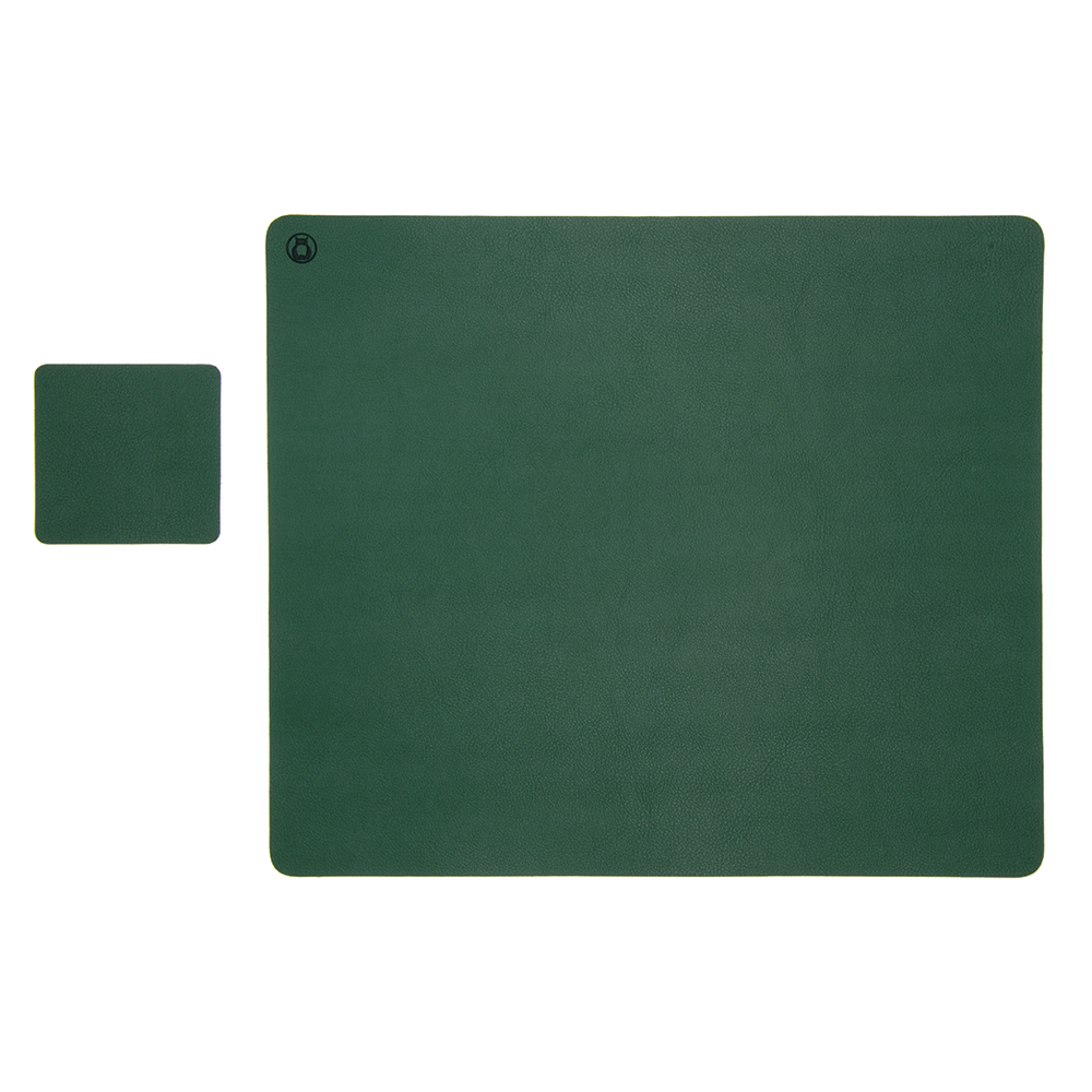 Set Mousepad si 1 suport pahar Flexi L din piele cu doua fete pentru protectie birou UNIKA verde/bej sanito.ro imagine model 2022